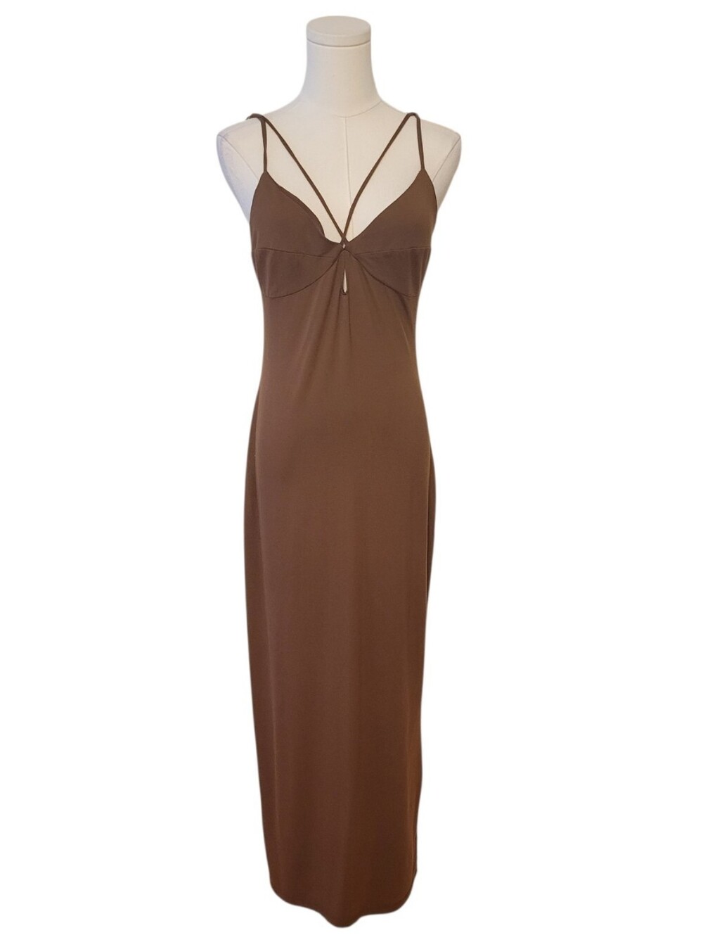 Reformation Lainey in Chestnut Soft Knit Sundress Maxi Dress Size Large - Picture 2 of 7